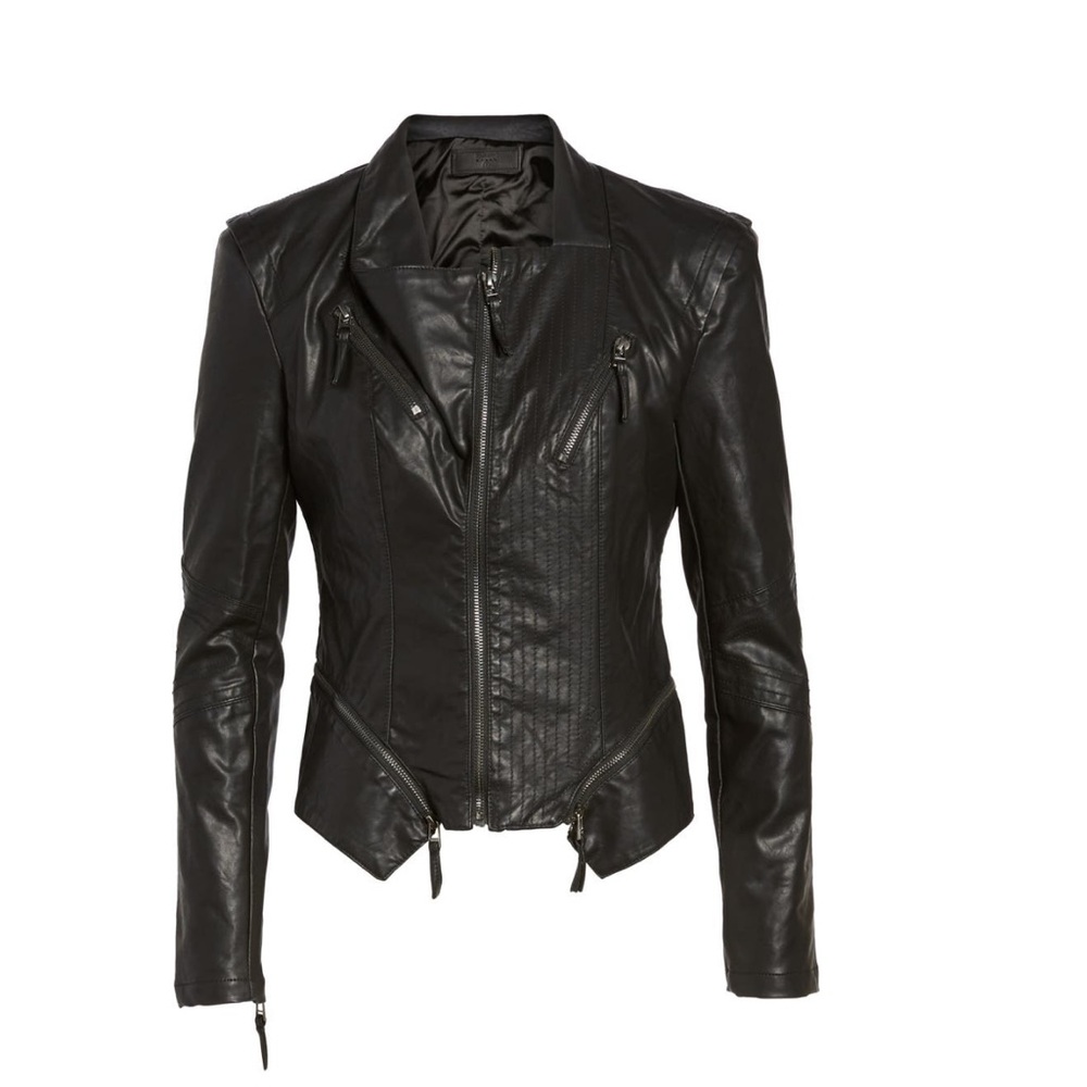 Black faux leather Moto Jacket